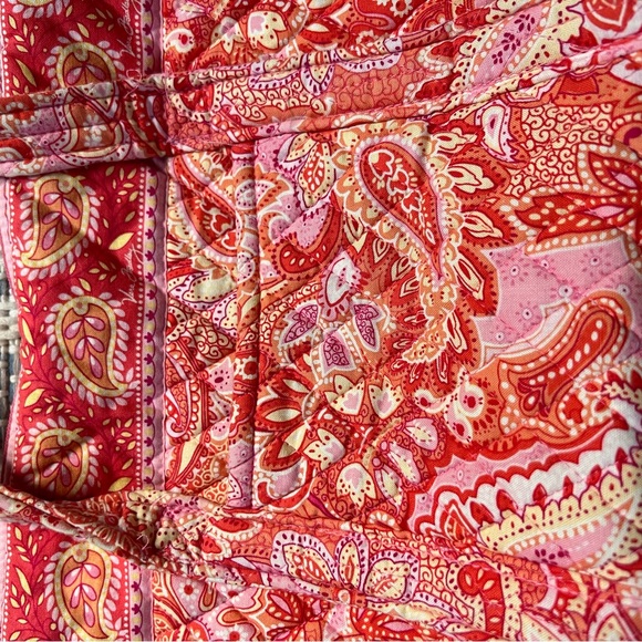 Vera Bradley Retired Pink Sherbert Paisley Zippered Tote Bag - Picture 3 of 6